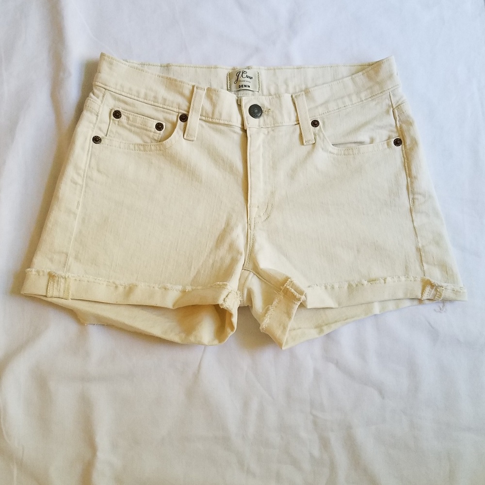 J. Crew Trademark Denim cream shorts